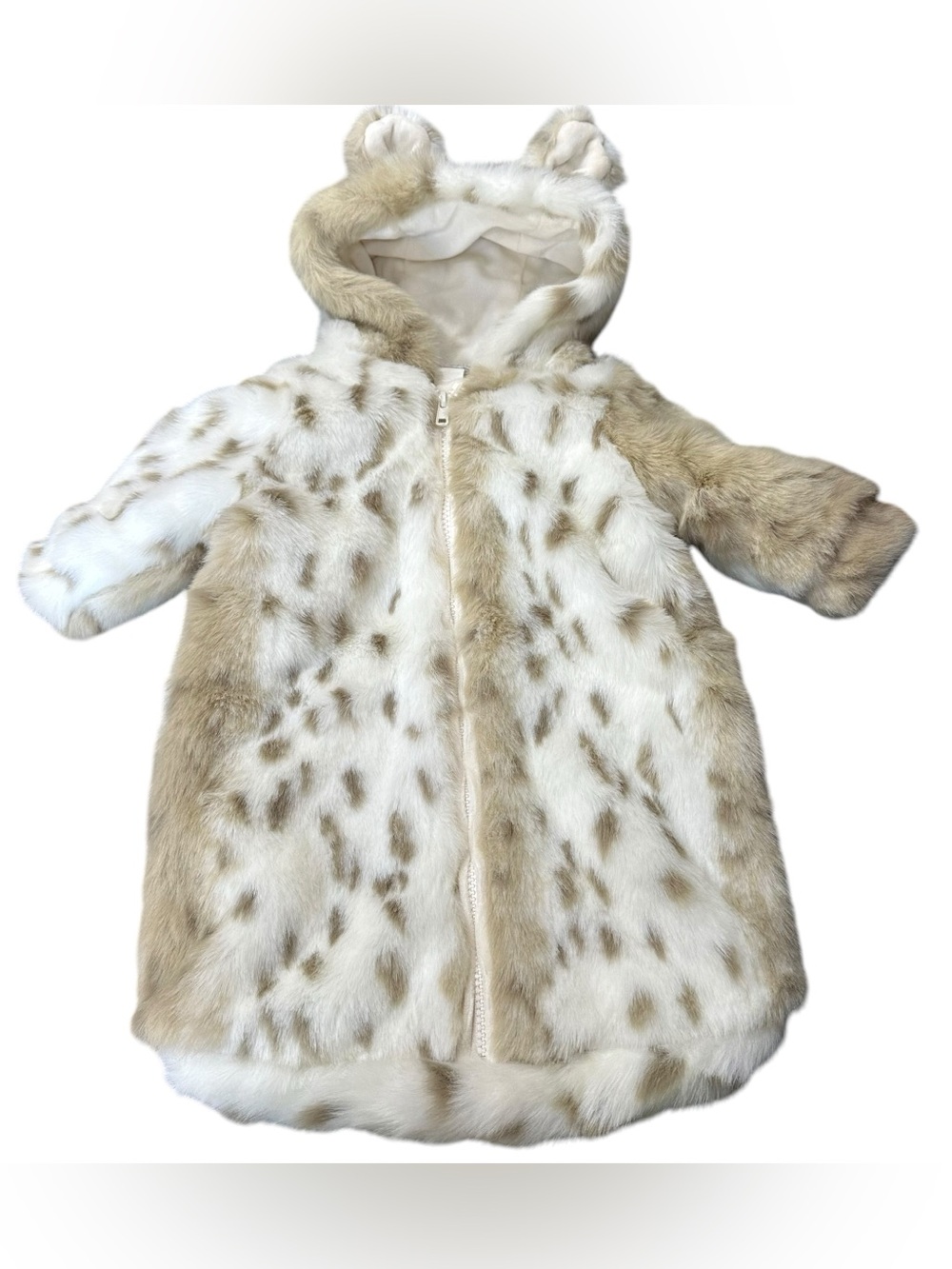 Restoration Hardware Baby & Child Snow Leopard Faux Fur Bunting 6-Month 1 Piece